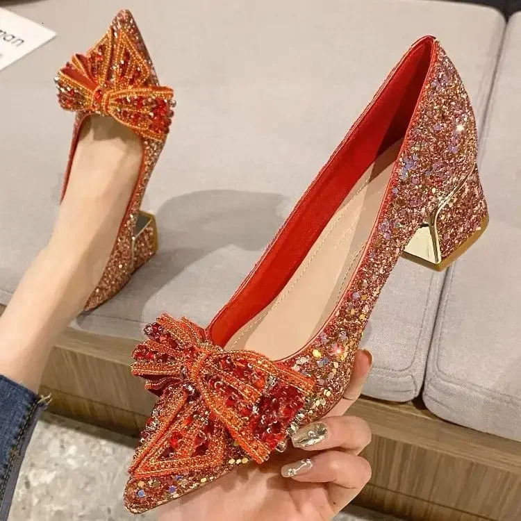Womens summer dress Stiletto Rhie womens shoes with the real bride Mark fashionable elegant and comfortable E 241030