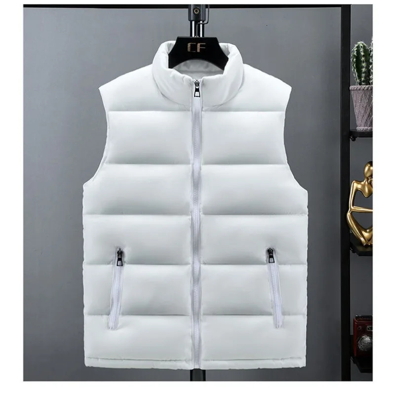 y mens vest warm autumn winter jacket sleeveless Parkas inflatable thick coat clothing black and white red 240926