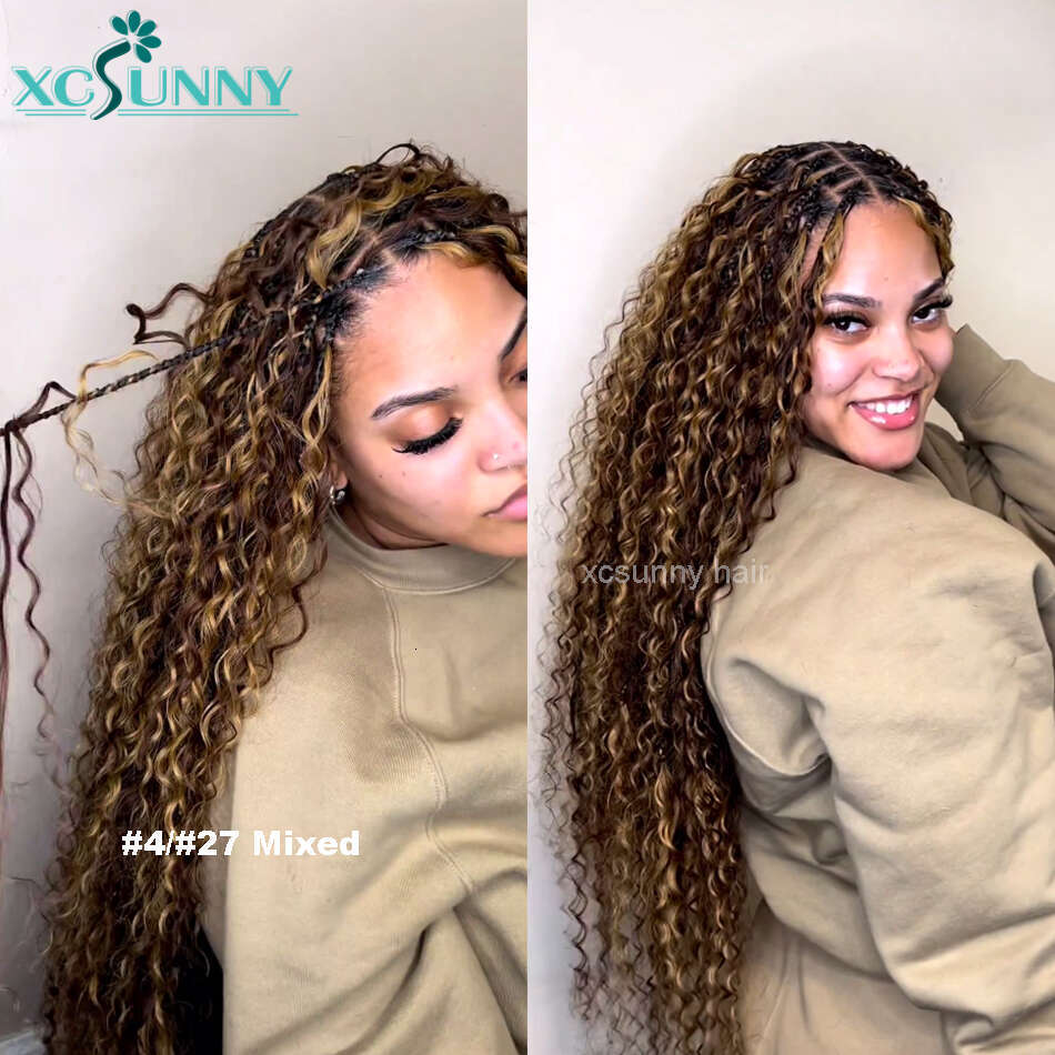 Bulk For Braiding Color 30 Blonde Mix Curly No Weft Double Drawn Wholesale Burmese Boho Braids Human Hair Extensions