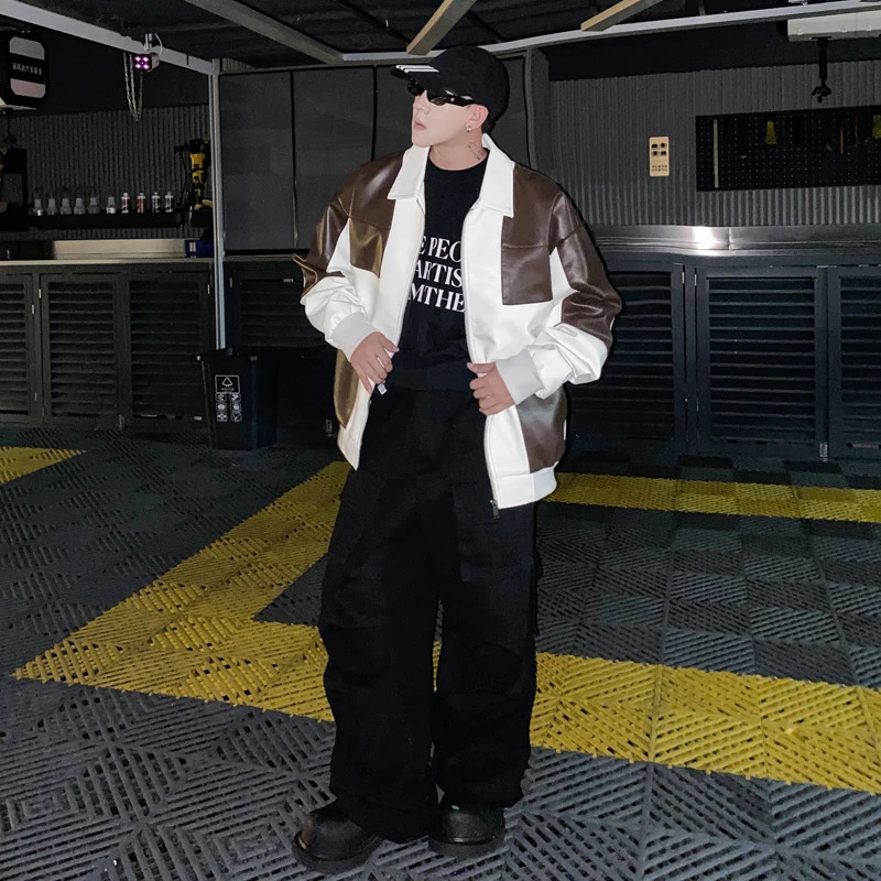 Motorcycle Biker Bomber Coat Autumn And Winter Mens Leather Jacket For Men 240927