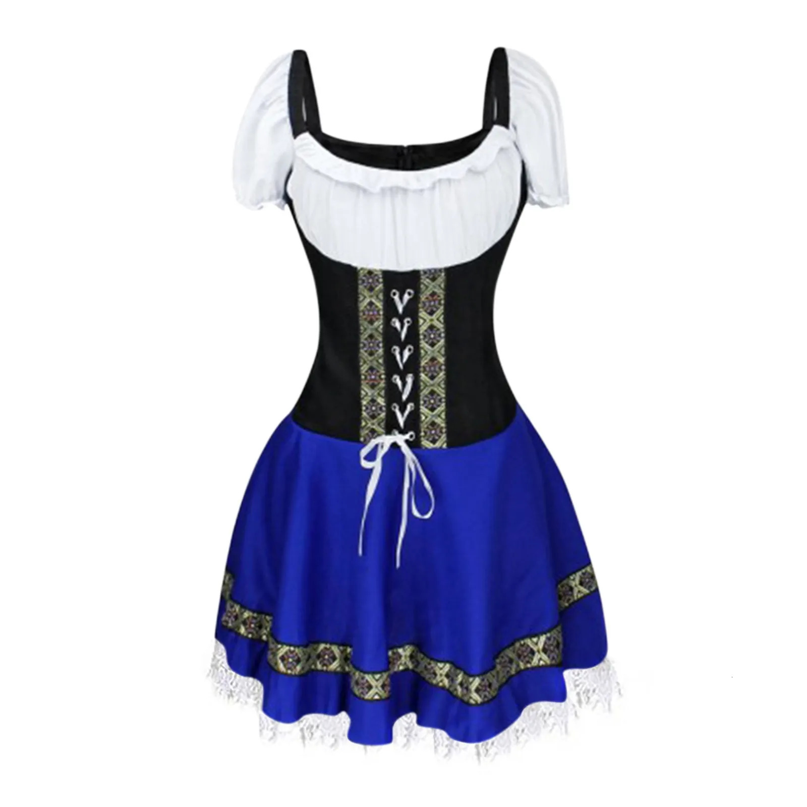 Blue Sexy Womens Beer Festival Dress Womens Bavarian German Female Waiter Provides Tight Womens Clothing S-3XL Beer Girl Dress 240929