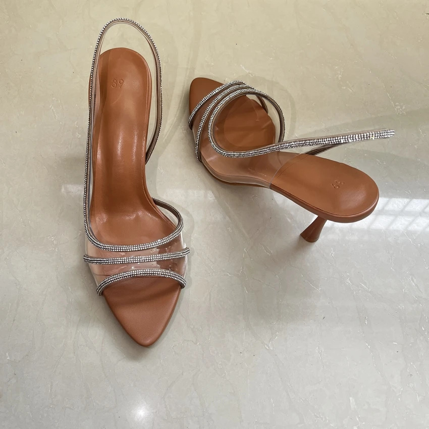 Women's Summer Sexy Rhie High-Heeled PVC Elegant Pointed Toe Sandals