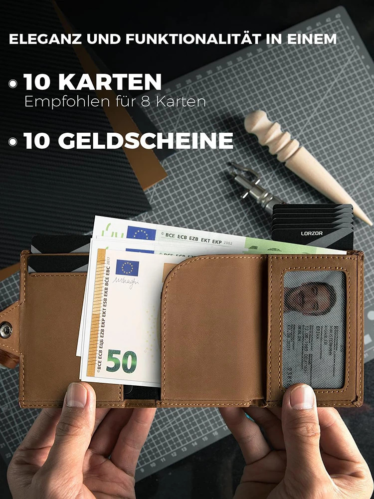 Genuine Leather with Coin Pocket Airtag New RFID Blocker Wallet for Men 240924