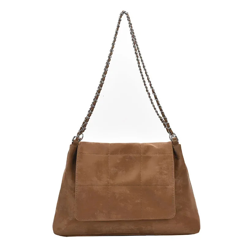 Suede Solid Color 2024 Selg er Buckle High Beauty Fashion Shoulder Bag Soft Versatile Simple Handbag 240929 7e67 4