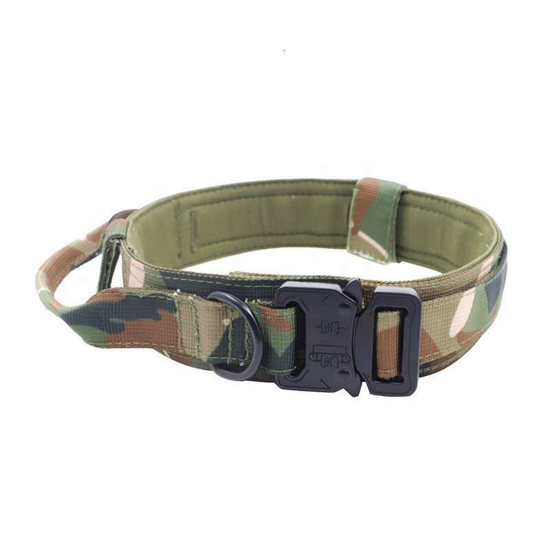 Durable Tactical Metal Buckle Set Adjustable Pet Collar Medium Large Leash Dog Supplies