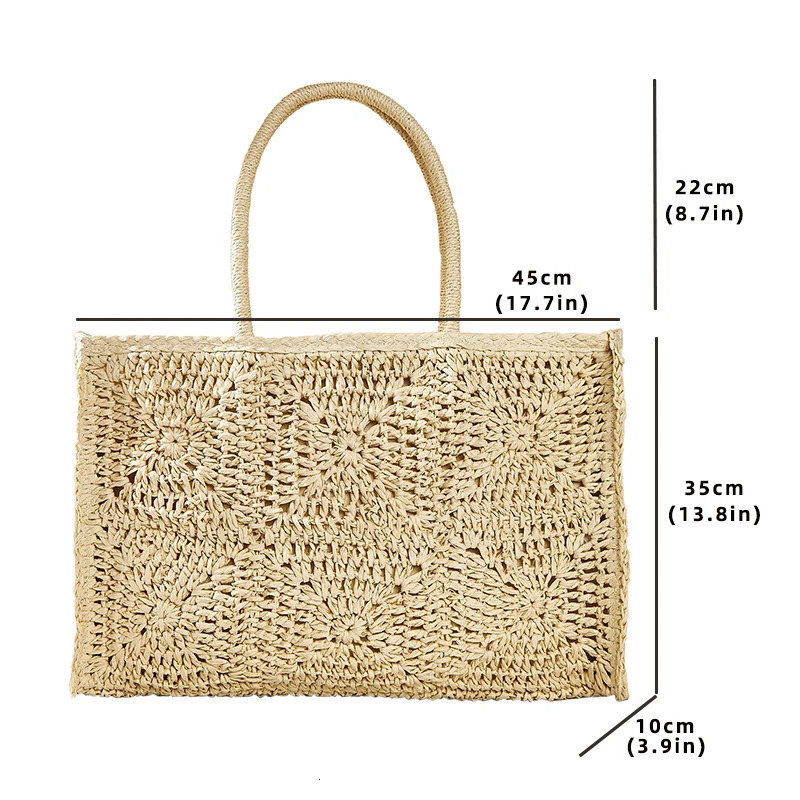 Handbag Womens Shoulder Bag Summer Weaving Large Fashion Party Shopping Womens Simple Bag 240930