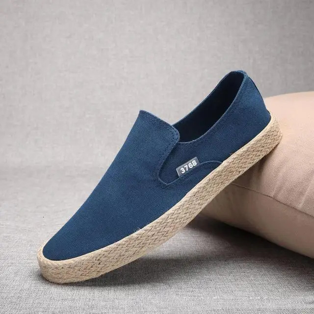 Soft Espadrilles mens linen shoes slip shoes fashionable mens shoes casual mens breathable canvas spring rubber sports shoes 240930