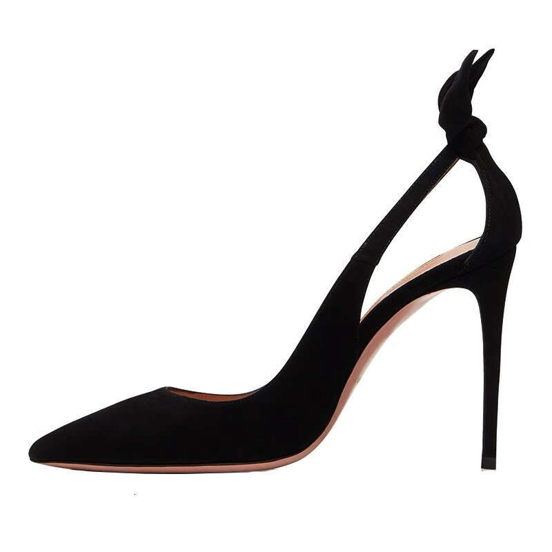 Sexy Pointed Toe Women Pumps Hollow Out Prom Dress Shoes Female Black Suede Ladies High Heels Stiletto Summer Sandals