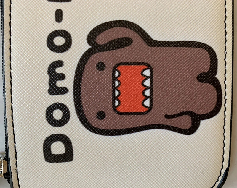 Domo Kun ID Card Holder Case Leather Cute Coin Purse Waller Men Women Bag Keychain Storage 240925