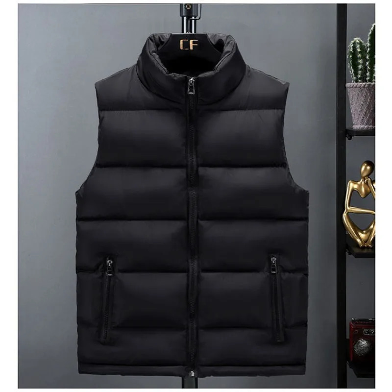 y mens vest warm autumn winter jacket sleeveless Parkas inflatable thick coat clothing black and white red 240926