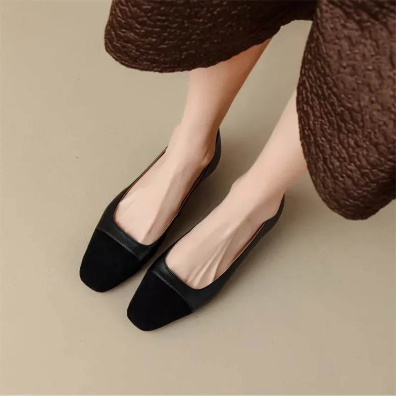 Spring and Autumn Womens Comfortable Thick High Heels Casual Low Heels Square Head Womens Shoes 240930