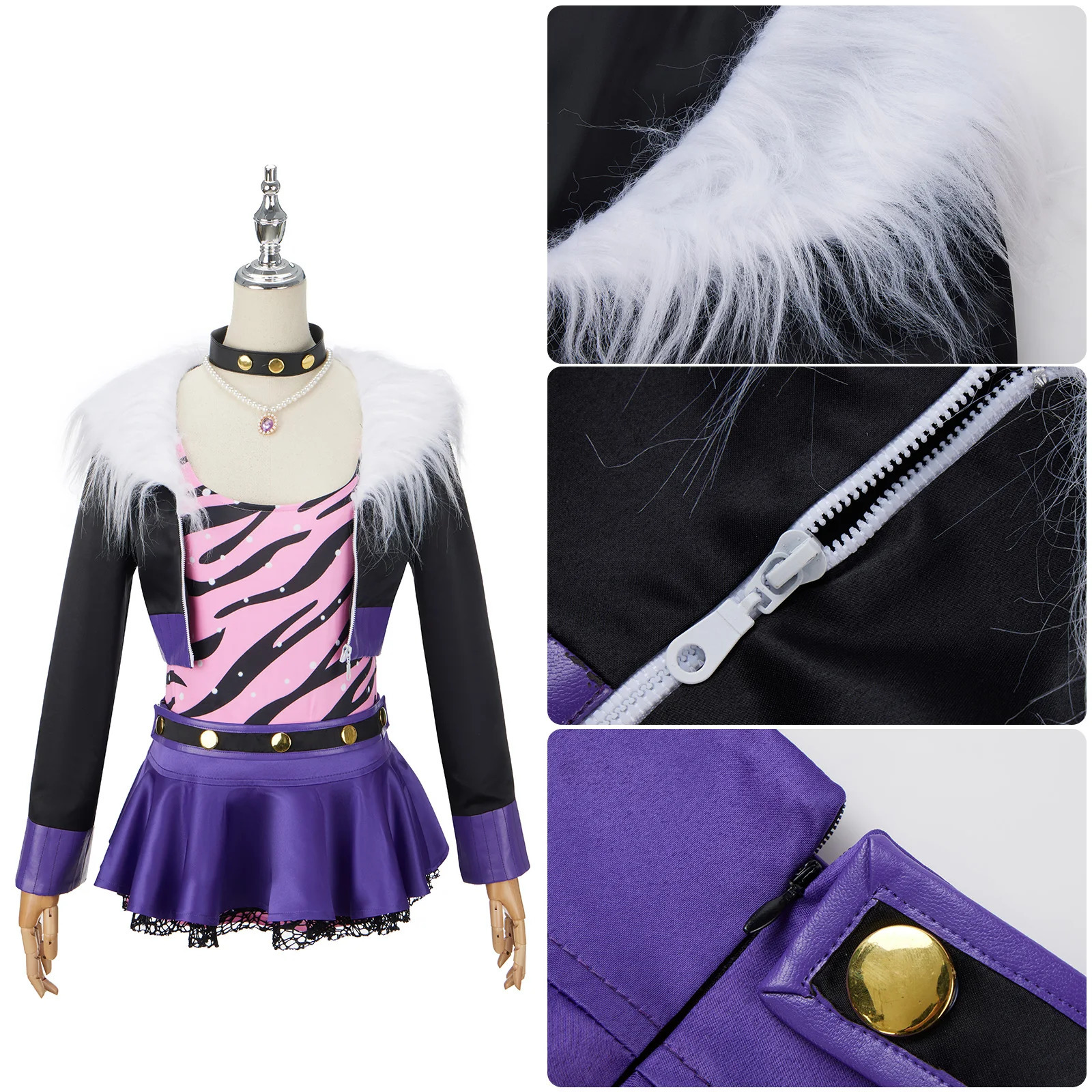 Clawdeen Wolf cosplay costume Halloween carnival Christmas party full set of female costumes 240930