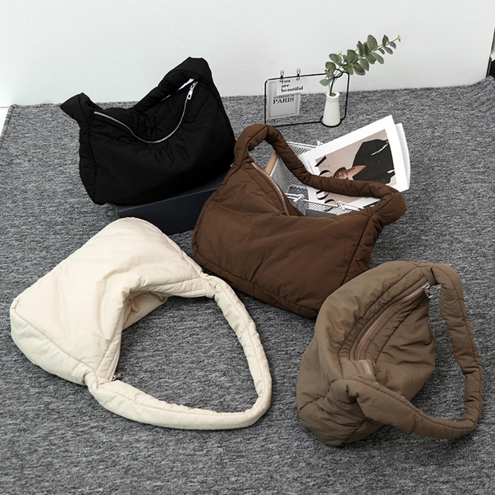 Leisure pad shoulder bag large bedding cross body bag suitable for unisex er space cotton hobo shopper handbag womens handbag 240929