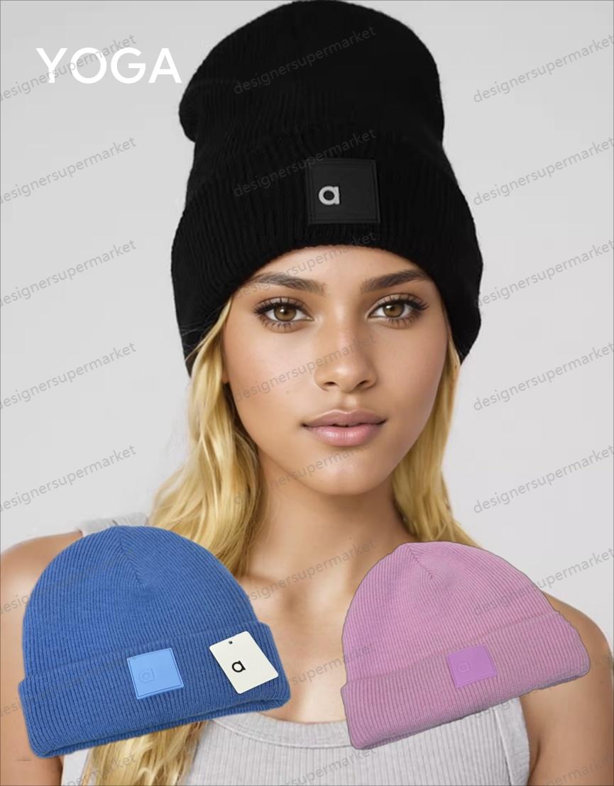 Yoga Designer Beanie Hat Knitted Winter Bonnet Woolen Women Men Chunky Knit Thick Warm Beanies Hats Female Bonnets Cap Multicolour