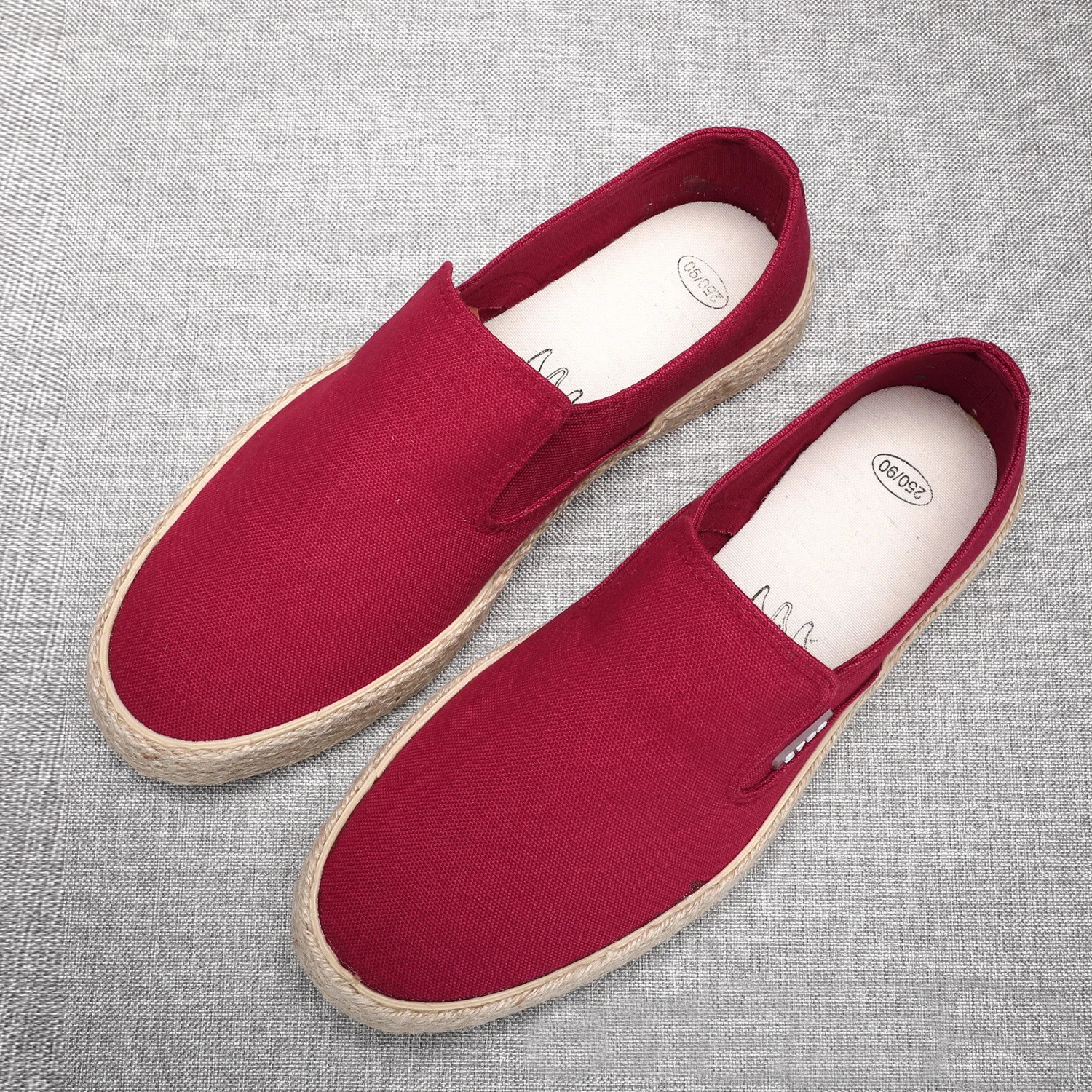 Soft Espadrilles mens linen shoes slip shoes fashionable mens shoes casual mens breathable canvas spring rubber sports shoes 240930