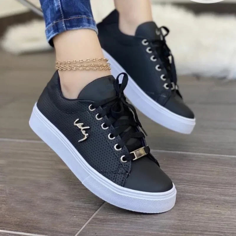 Womens autumn retro smooth vulcanized shoes outdoor jogging trainer lace upright walking sports shoes Plus size 43 241008