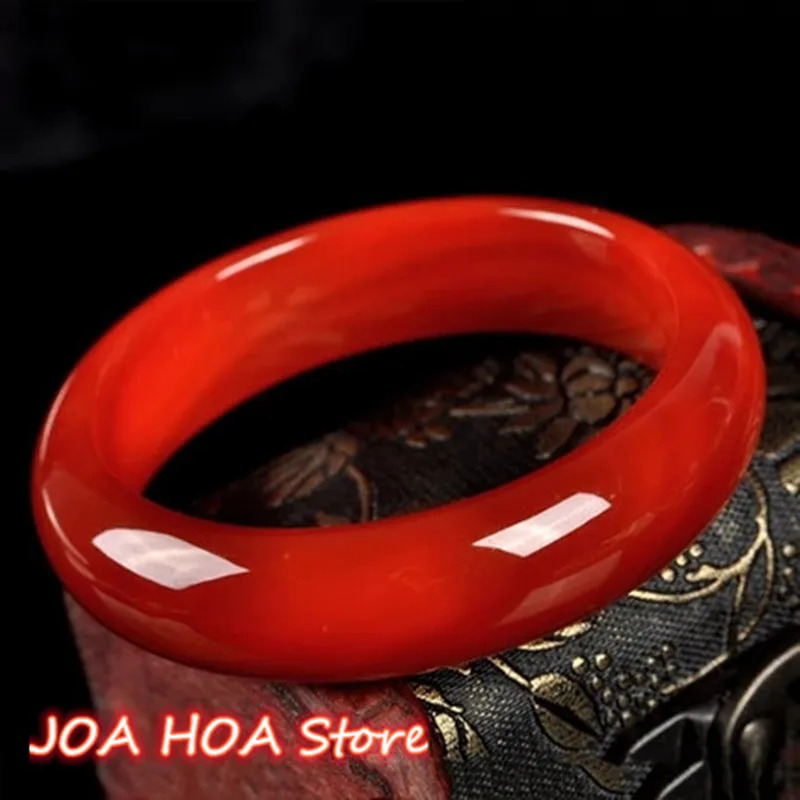 Natural handmade carved red agate jade jewelry ruby bracelet 240918