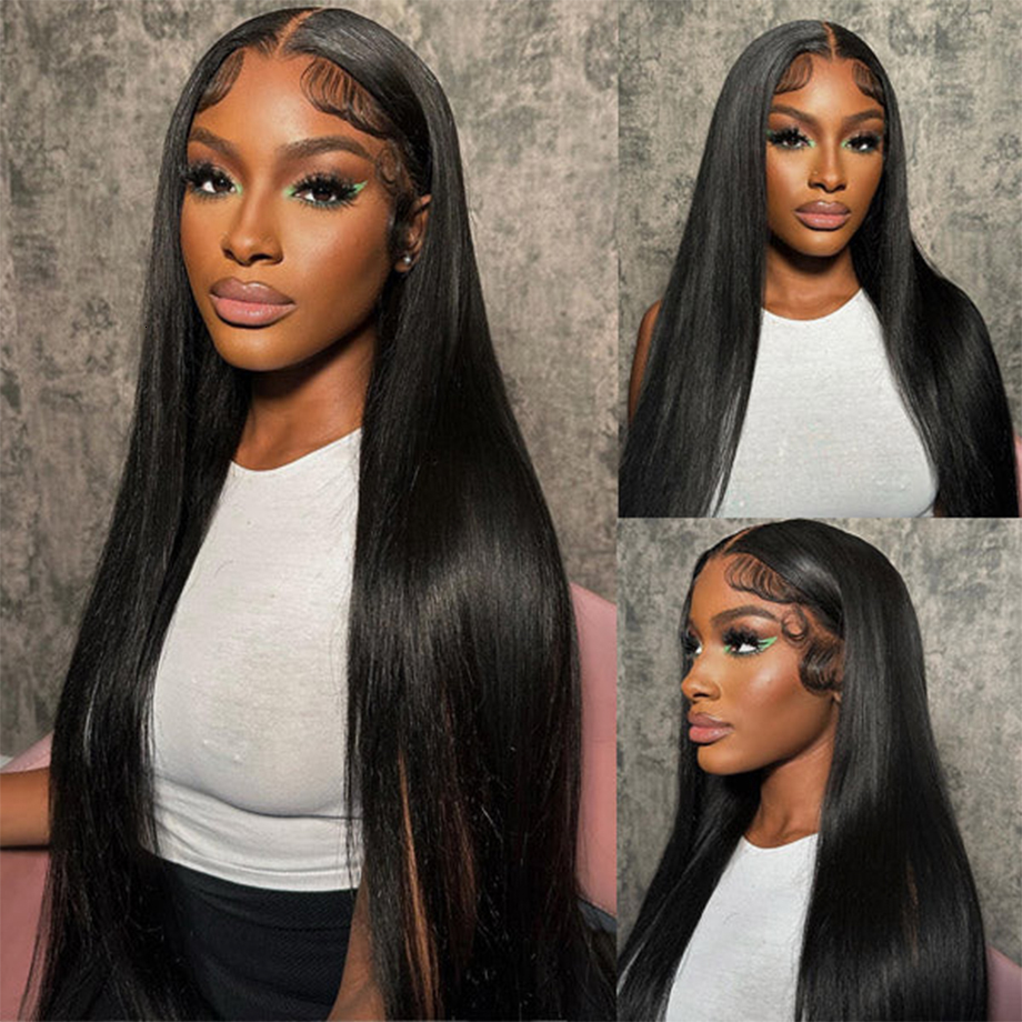 Straight 9X6 7X5 Glueless Front Human Hair Ready To Wear 6X4 5X5 Lace Closure Wig Pre Plucked Transparent Frontal Wigs