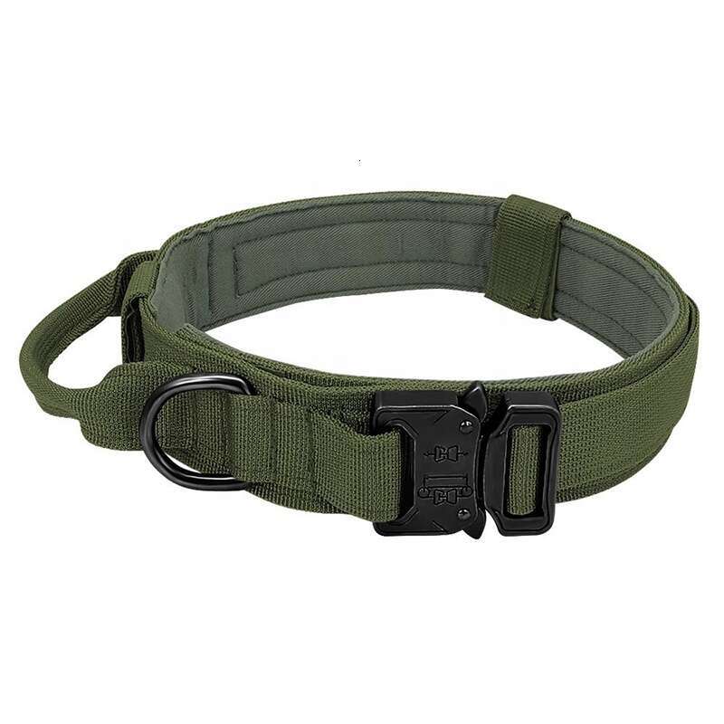 Durable Tactical Metal Buckle Set Adjustable Pet Collar Medium Large Leash Dog Supplies