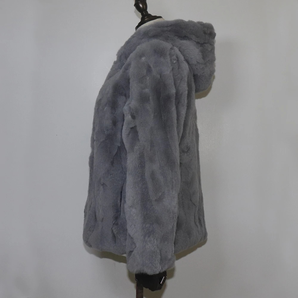 Genuine Rabbit Fur Coat Women Winter Fluffy Thick Natural Real Soft Warm 240929 B3