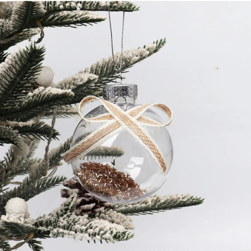 Transparent ball 8cm 9 cardboard box tree pendant decoration window hanging Christmas gift 240929