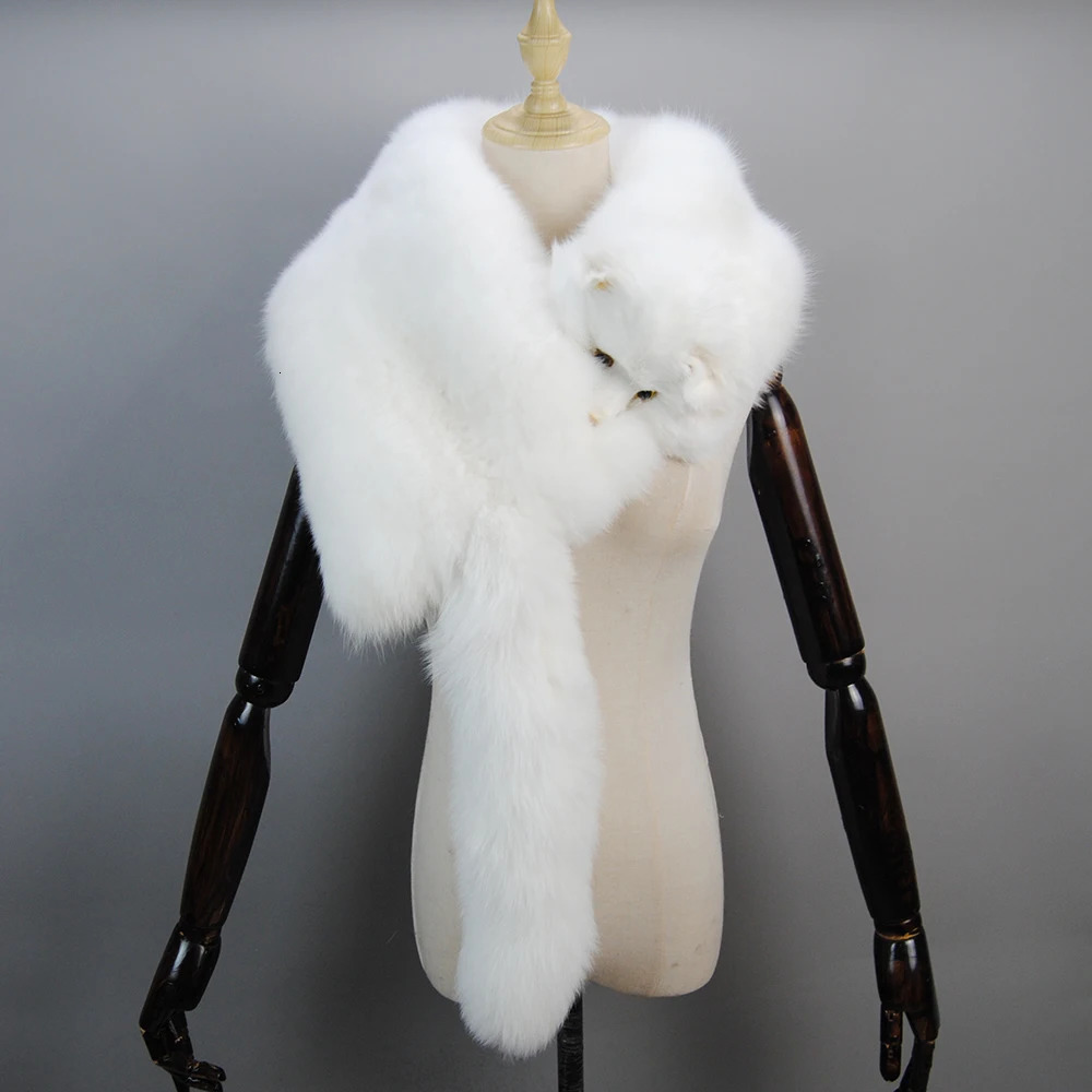 party winter real fox scarf high-end mens and womens fox fur scarf 100% natural one-piece warm real fox fur collar 240929