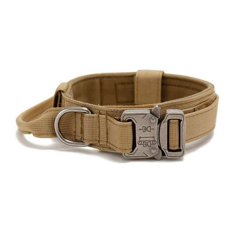 Durable Tactical Metal Buckle Set Adjustable Pet Collar Medium Large Leash Dog Supplies
