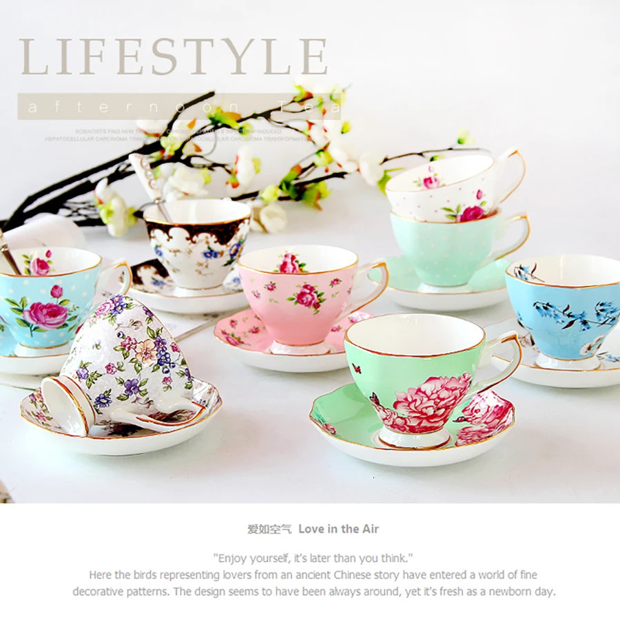 European Bone Chinese Coffee Cup Afternoon Tea Set Ceramic British Black Sauce 240927