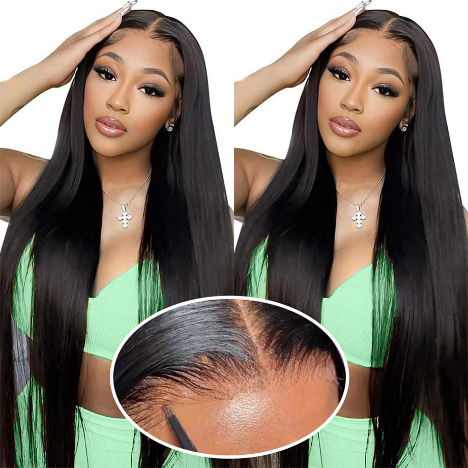 Straight 9X6 7X5 Glueless Front Human Hair Ready To Wear 6X4 5X5 Lace Closure Wig Pre Plucked Transparent Frontal Wigs