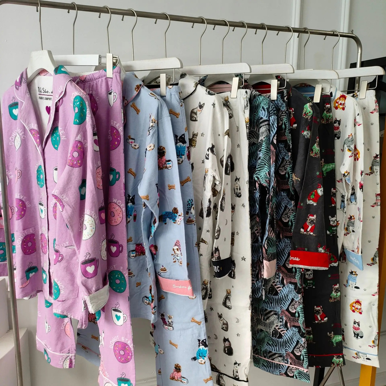 Autumn and Winter Womens PJS Cotton Wool Sleepwear Warm Thick Cartoon Long Sleeve Pants Sleepwear Womens Sleepwear 240929