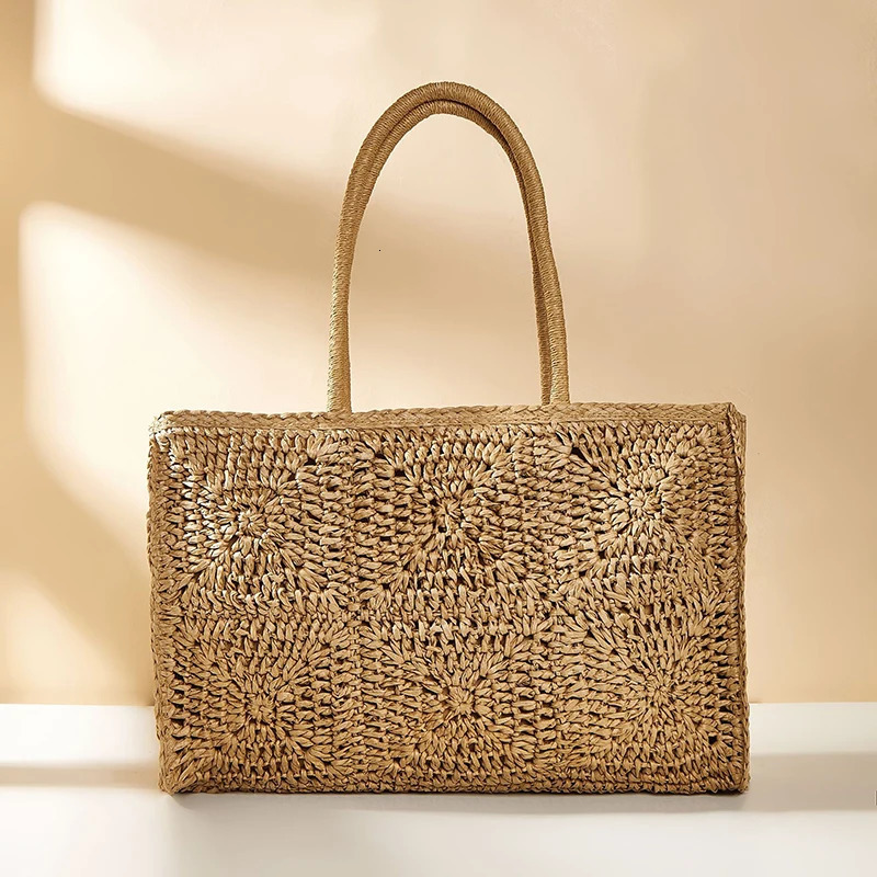 Handbag Womens Shoulder Bag Summer Weaving Large Fashion Party Shopping Womens Simple Bag 240930