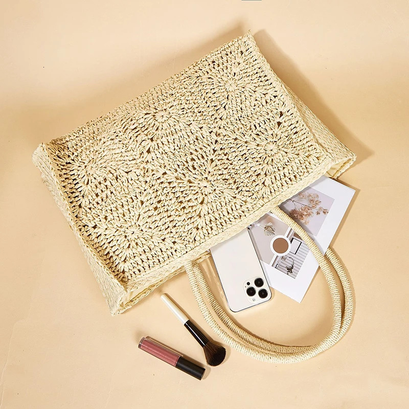 Handbag Womens Shoulder Bag Summer Weaving Large Fashion Party Shopping Womens Simple Bag 240930