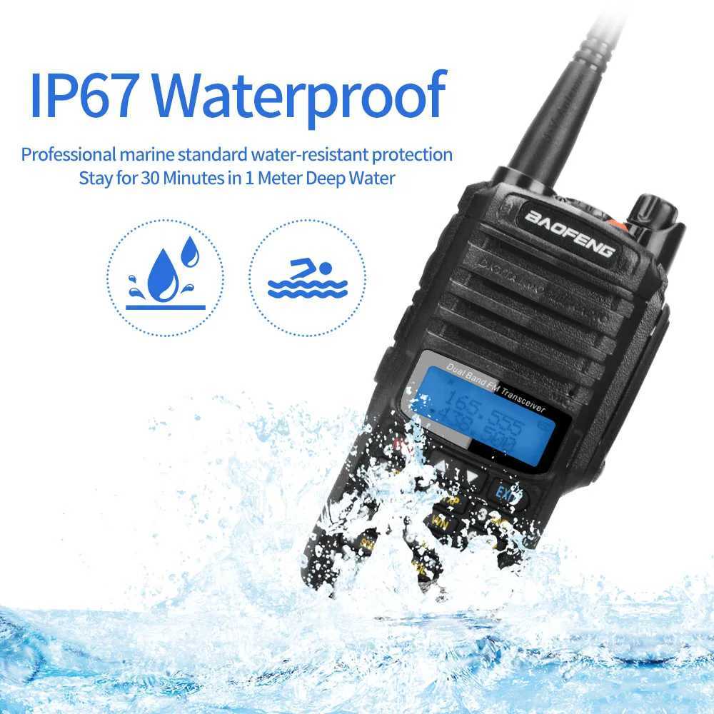 Walkie Talkie Baofeng UV-9RPlus VHF 136-174MHz UHF 400-520MHz IP67 Waterproof 8W 128Ch Flashlight FM Dual Band Walkie Talkie W/4000mAh Battery Q240930