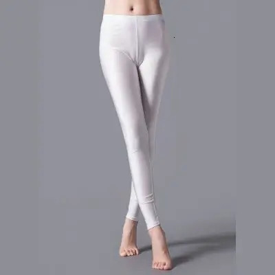 Women Shiny Pant Leggings Selling Solid Color Fluorescent Spandex Elasticity Casual Trousers Shinny Legging 240924