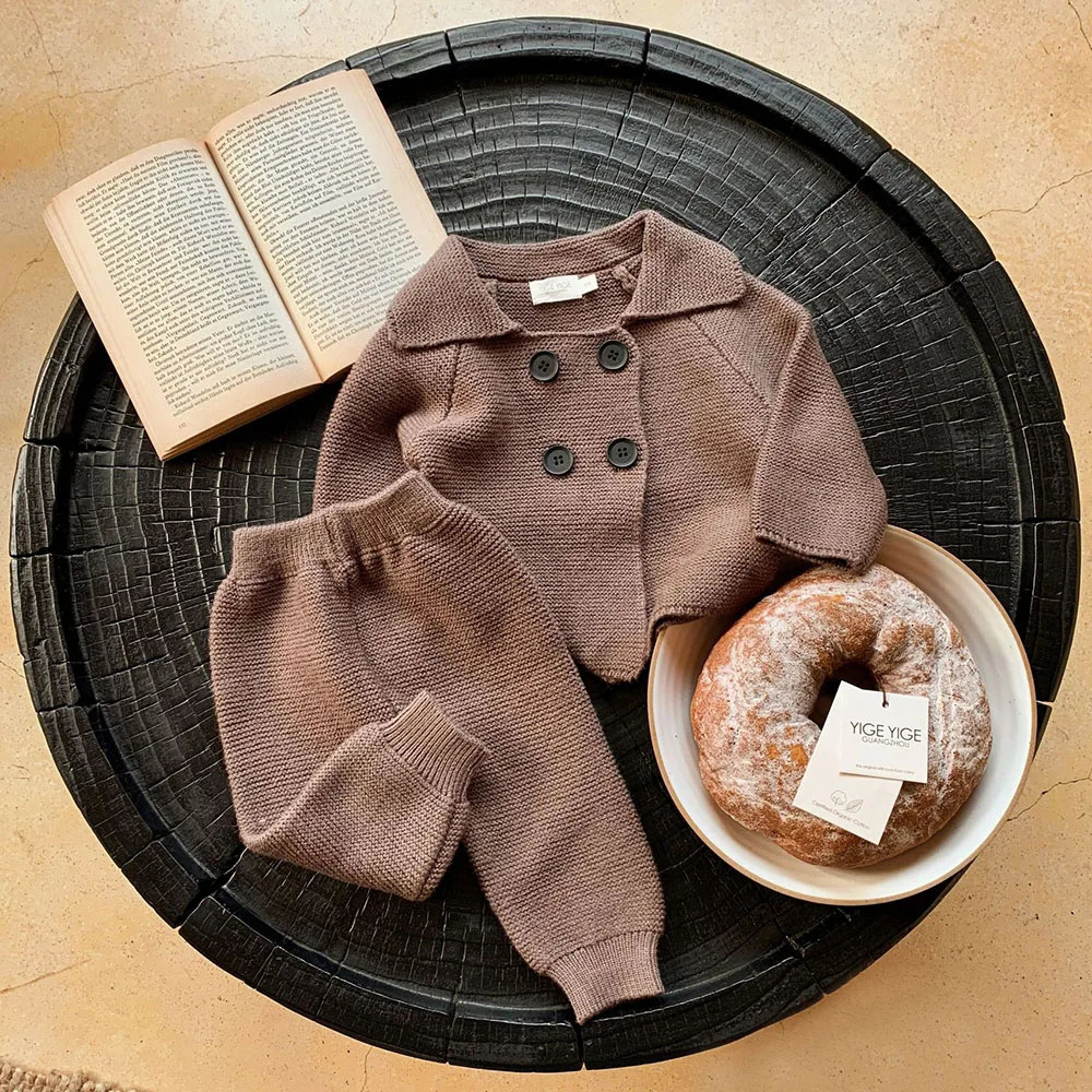 Gentleman Baby Boy Clothes Sets Long-Sleeved Boy Cardigan Pants Infant Boy Clothes 2pcs Suit Outfits 240920