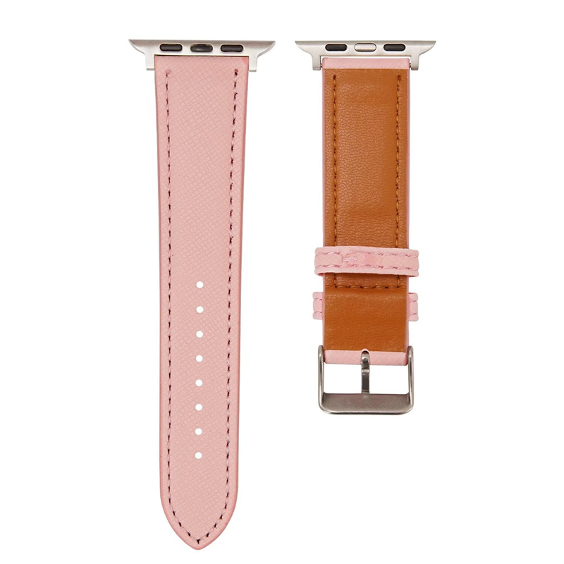 Fashion Designer for Apple Watch Band Straps 49mm 46mm 45mm 41mm 40mm 38mm Luxury Beige Plaid Elements Leather Bands with Classic Firmly Buckle iWatch