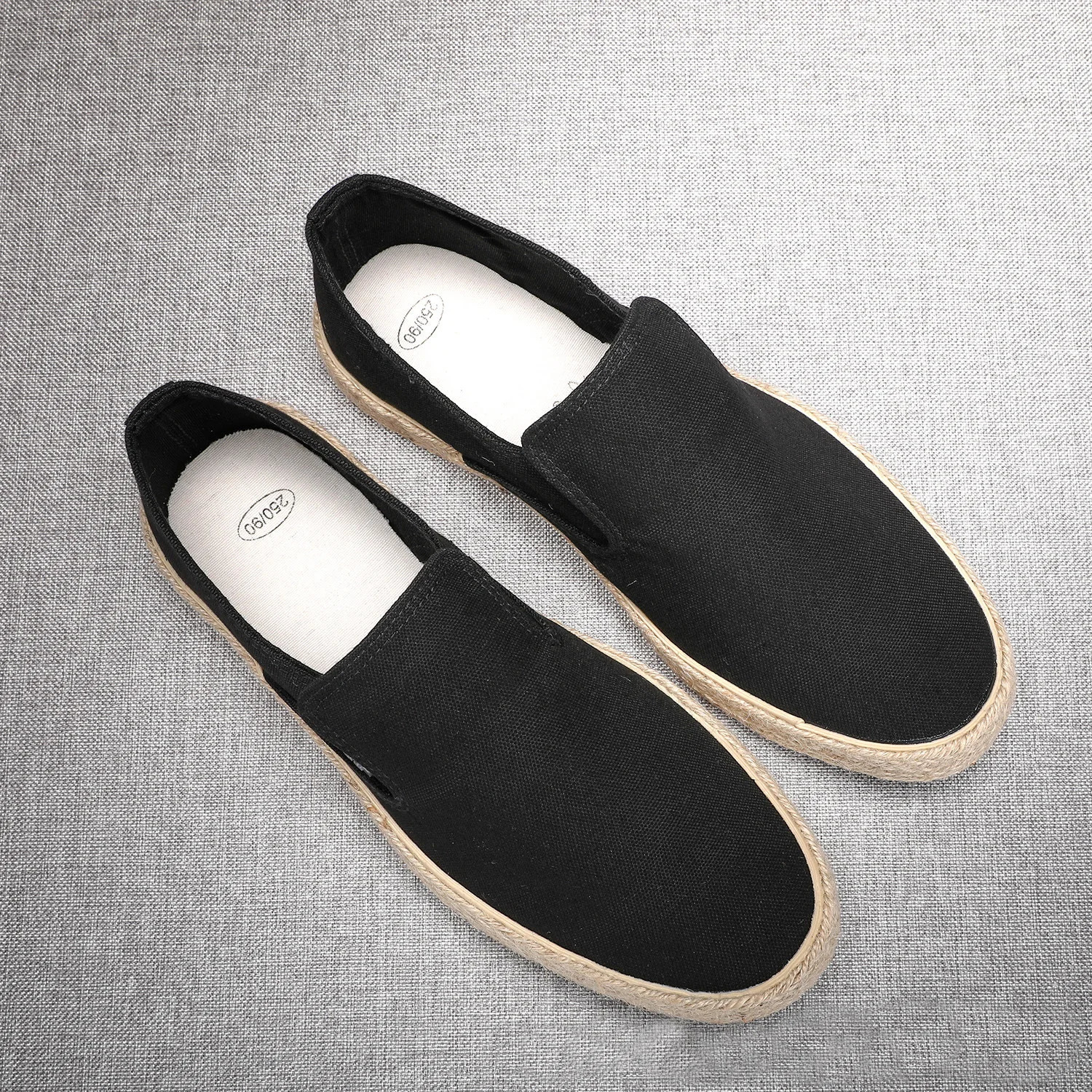 Soft Espadrilles mens linen shoes slip shoes fashionable mens shoes casual mens breathable canvas spring rubber sports shoes 240930