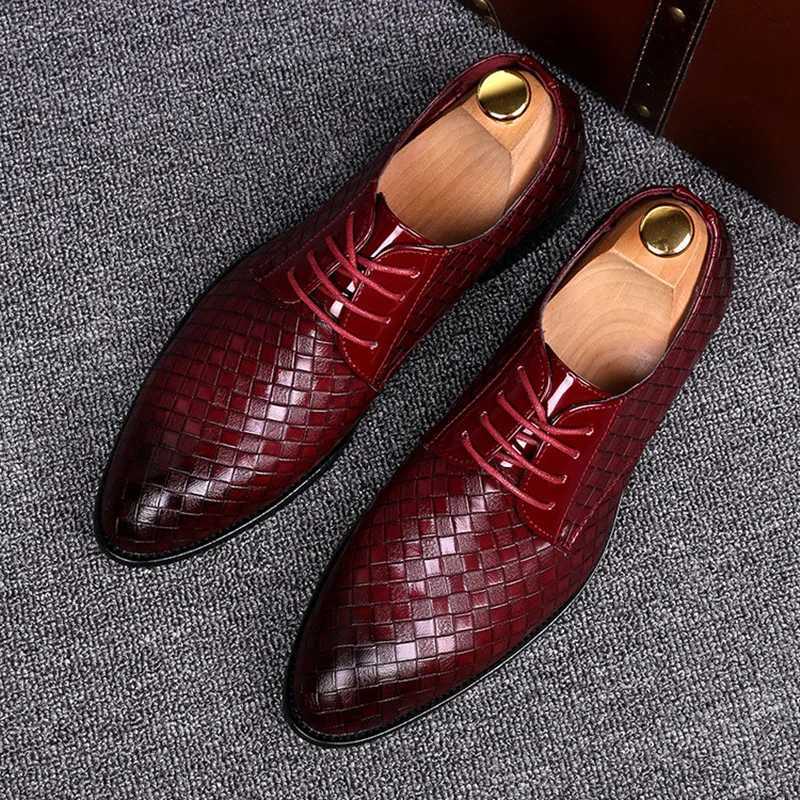 Dress Shoes High quality classic business dress fashionable and elegant formal wedding sliding office Oxford mens shoes Q240930 54fe