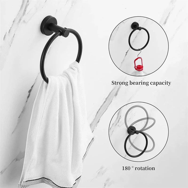 Black and gold bathroom hardware set accessories stainless steel towel rack toilet paper holder hook bathroom shelf organizer set 240929