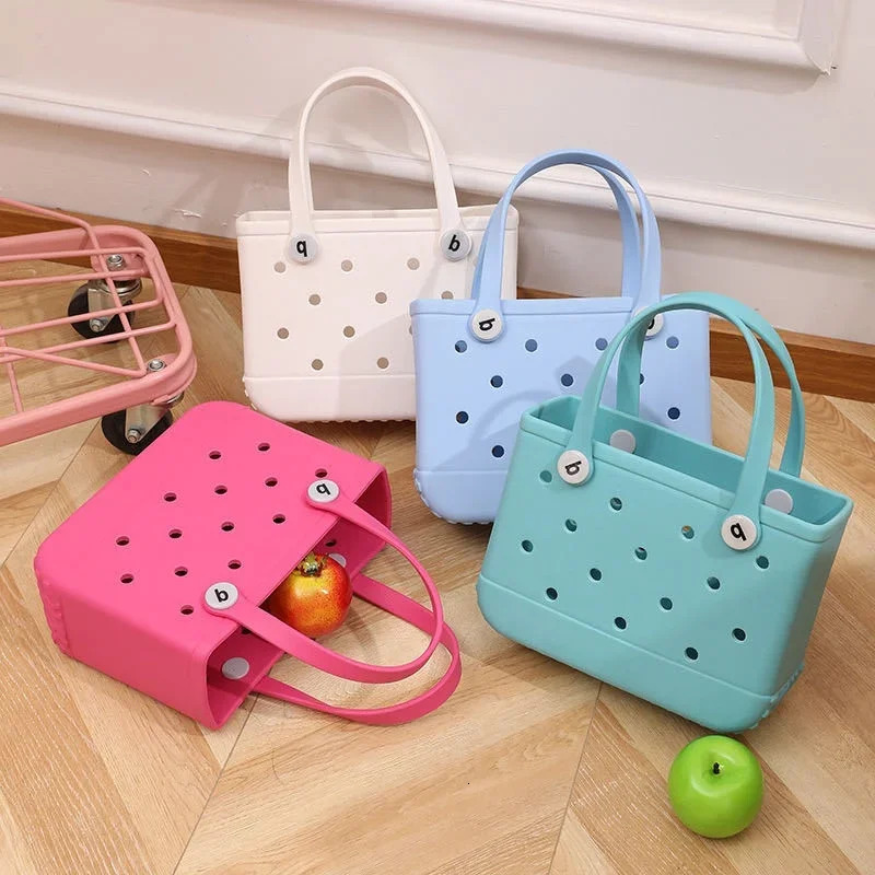 Mini Childrens Handbag EVA Waterproof Swimming Pool Picnic Storage Basket Womens Shopping Beach Jelly Bag 240926
