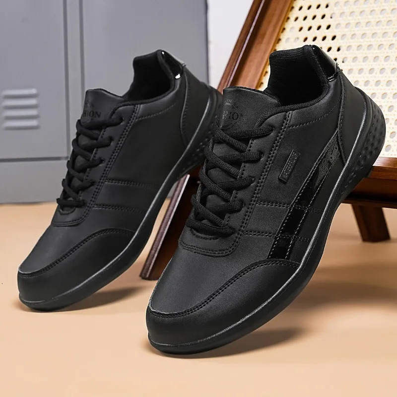 NKLSA mens shoes spring and autumn waterproof walking sports shoes casual mens leather sports shoes anti slip shoes mens tennis shoes 240930