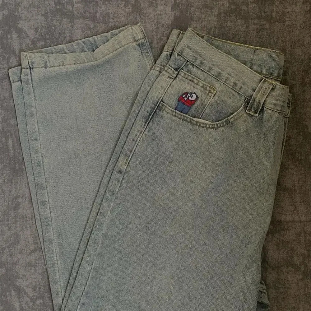 Y2K embroidery golf trap king jeans mens womens clothing luggage jeans big boy denim pants casual simple direct cargo cart 240927