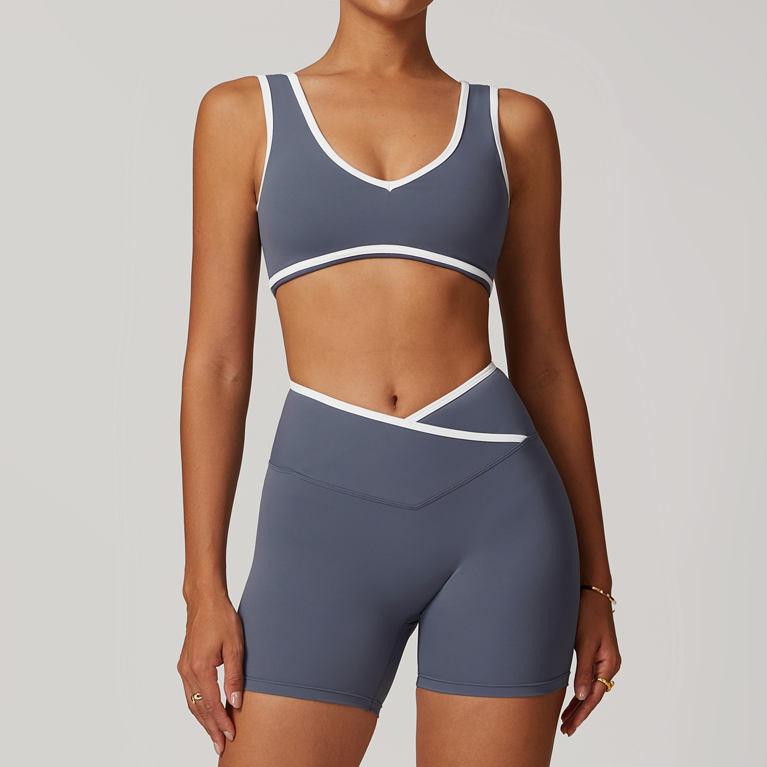 Women s Yoga Two piece Set Sports Bra Cross High Waist And Hip Lifting Sports Pants Contrasting Color Backless Tight Nude Set Running Yoga Suit Top