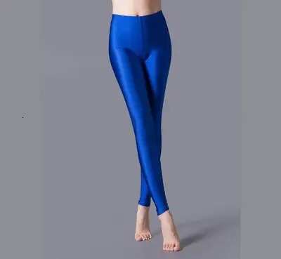 Women Shiny Pant Leggings Selling Solid Color Fluorescent Spandex Elasticity Casual Trousers Shinny Legging 240924