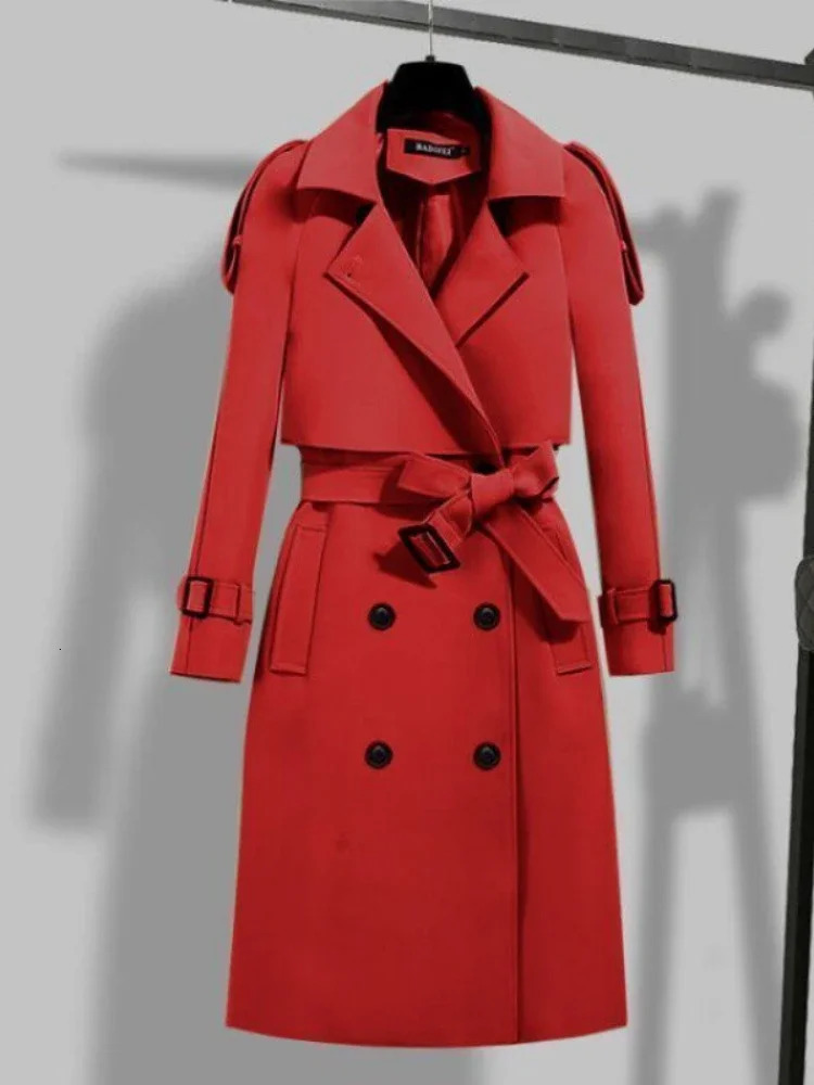 TPJB Coats Womens Winter Fashion Collar Double layer Womens Long Trench Coat Womens Windproof Coat 240929
