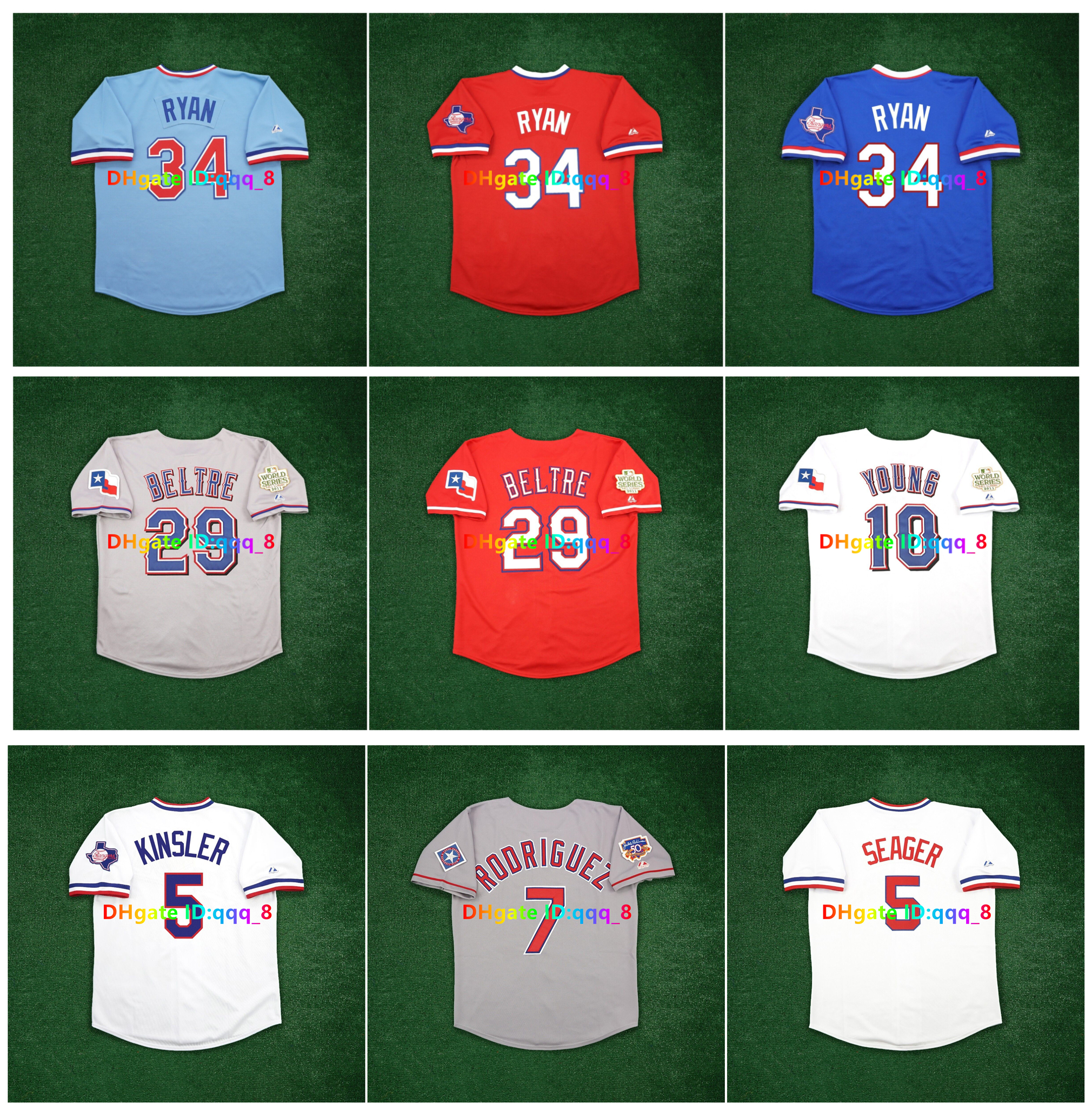 Men Nolan Ryan Ivan Rodriguez Rangers 2011 World Series Throwback Baseball Jersey Adrian Beltre Corey Seager Adolis Garcia BUDDY BELL Michael Young Womne Size S-4XL