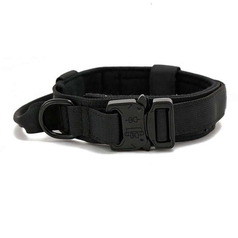 Durable Tactical Metal Buckle Set Adjustable Pet Collar Medium Large Leash Dog Supplies