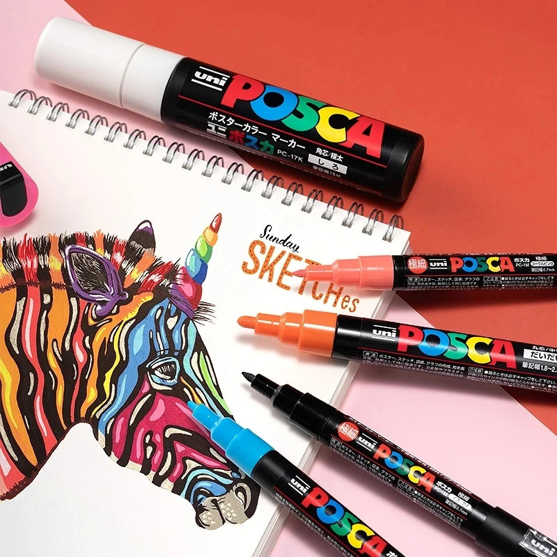 Uni Posca Acrylic Marking Set 5/8/12/16 Marcadores Art Marking Pen Used for Rock Paintings Fabric Graffiti Artist Comics 240929