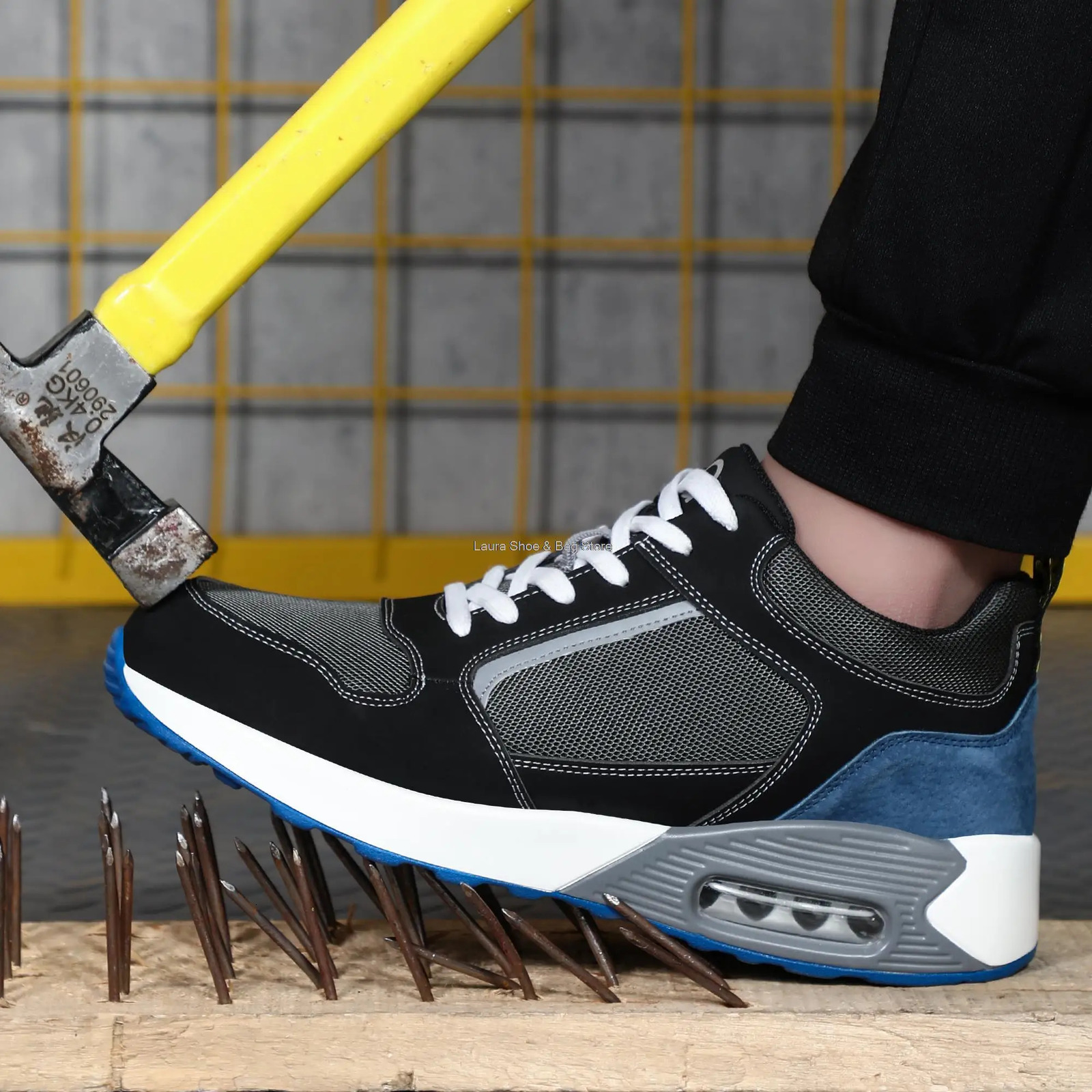 Air Cushion Work Steel Toe Shoes Men Women Anti-Smash Anti-Puncture Safety Boots Casual Sneakers Breathable 240924