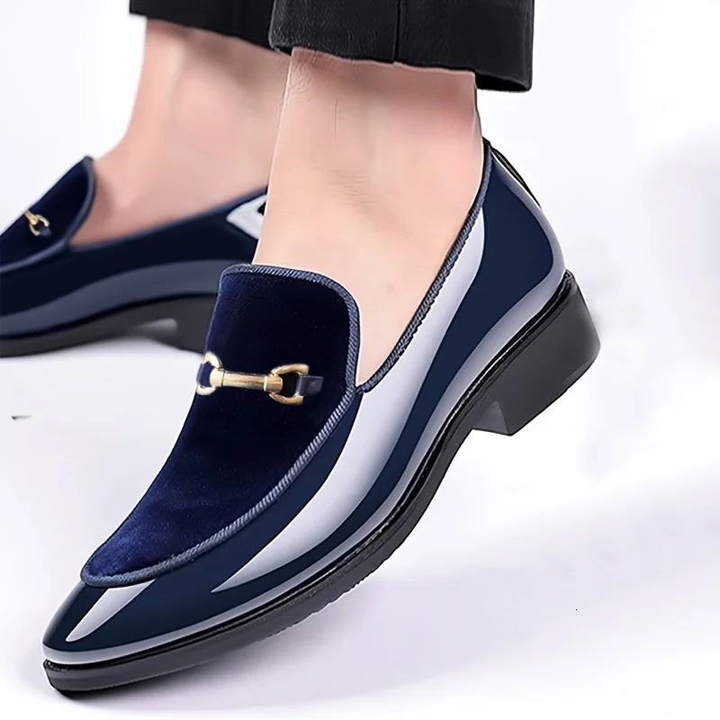 Loafers Fashion Pointy Dress Mens Shoes Loafers Official Wedding Shoes Party Apartment Navy Blue Loafers Mens Shoes Black 240930